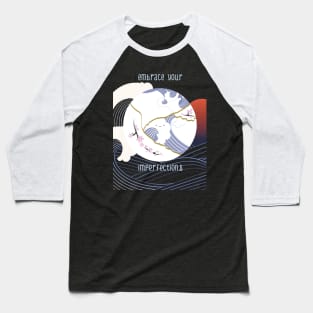 Kintsugi Moon Kanagawa Wave Baseball T-Shirt